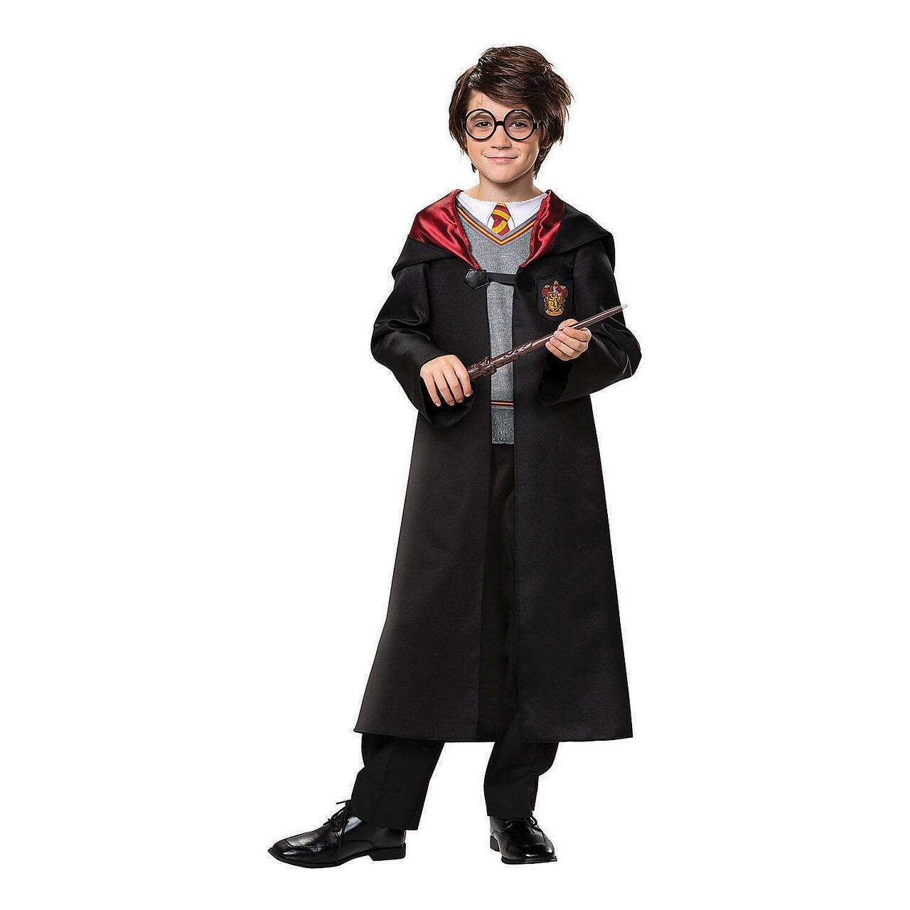 Harry Potter Classic Costume With Hooded Robe And Gryffindor Emblem